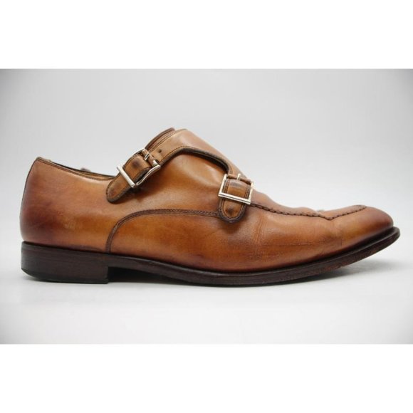 Magnanni Double Monk Strap Men's Size 9 M Brown Dress Shoes 12754 - Picture 1 of 12